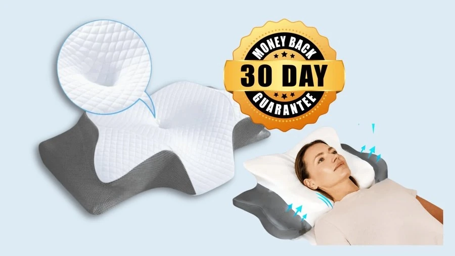 TheraPillow™ ContourCurve Pillow with 30-night money-back guarantee
